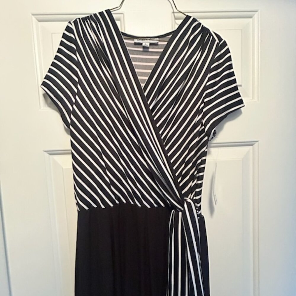 Black and White Calf Length Jumpsuit